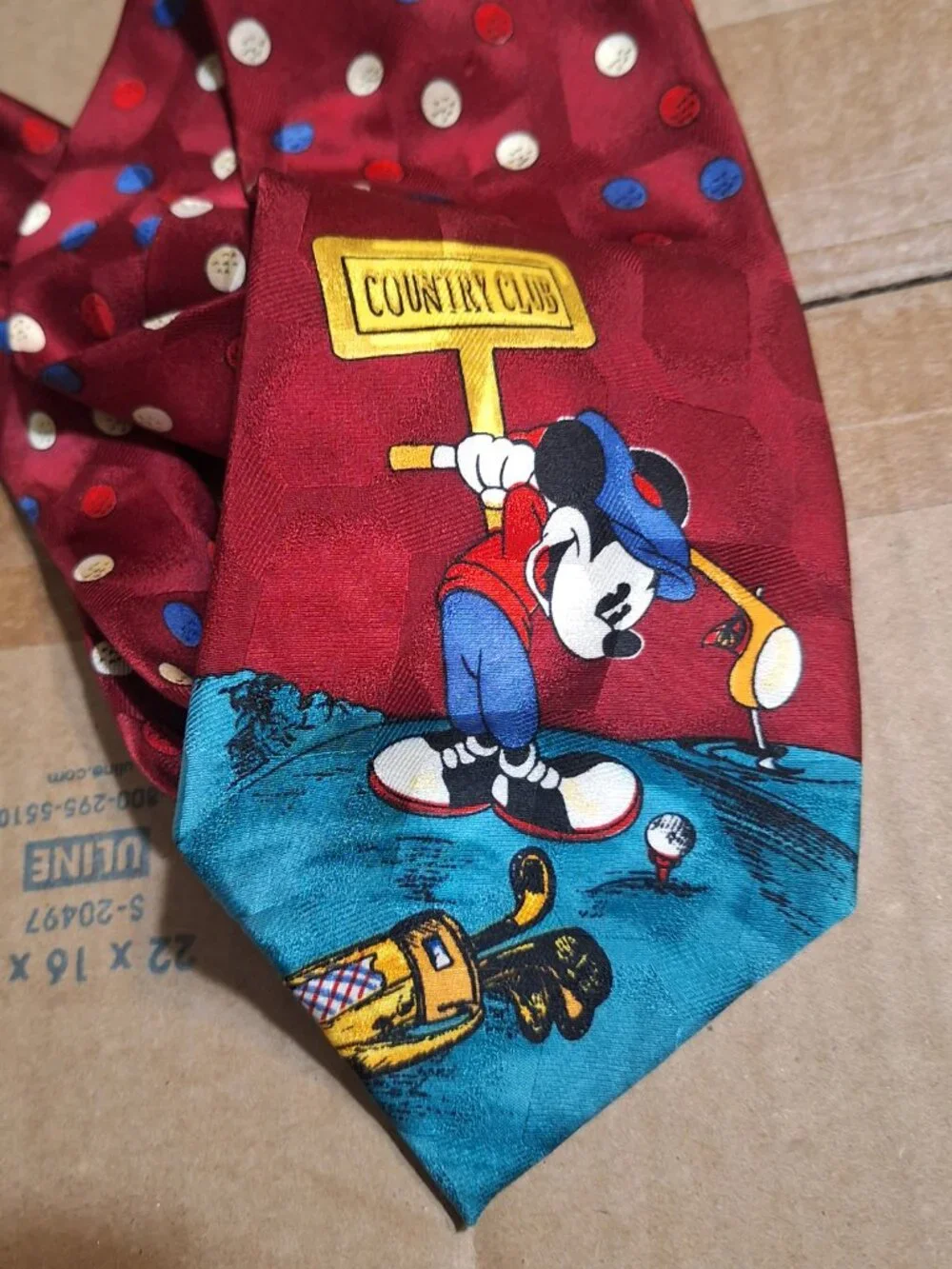 MIckey Mouse tie golfing